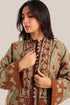 Embroidered reversible long-sleeve cotton coat